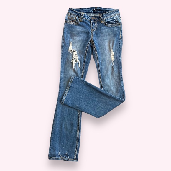 Z2 Jeans Juniors low-rise bootcut flare denim, Sz 5 - Picture 1 of 16